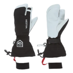 Hestra Army Leather Heli Ski 3 Finger Black